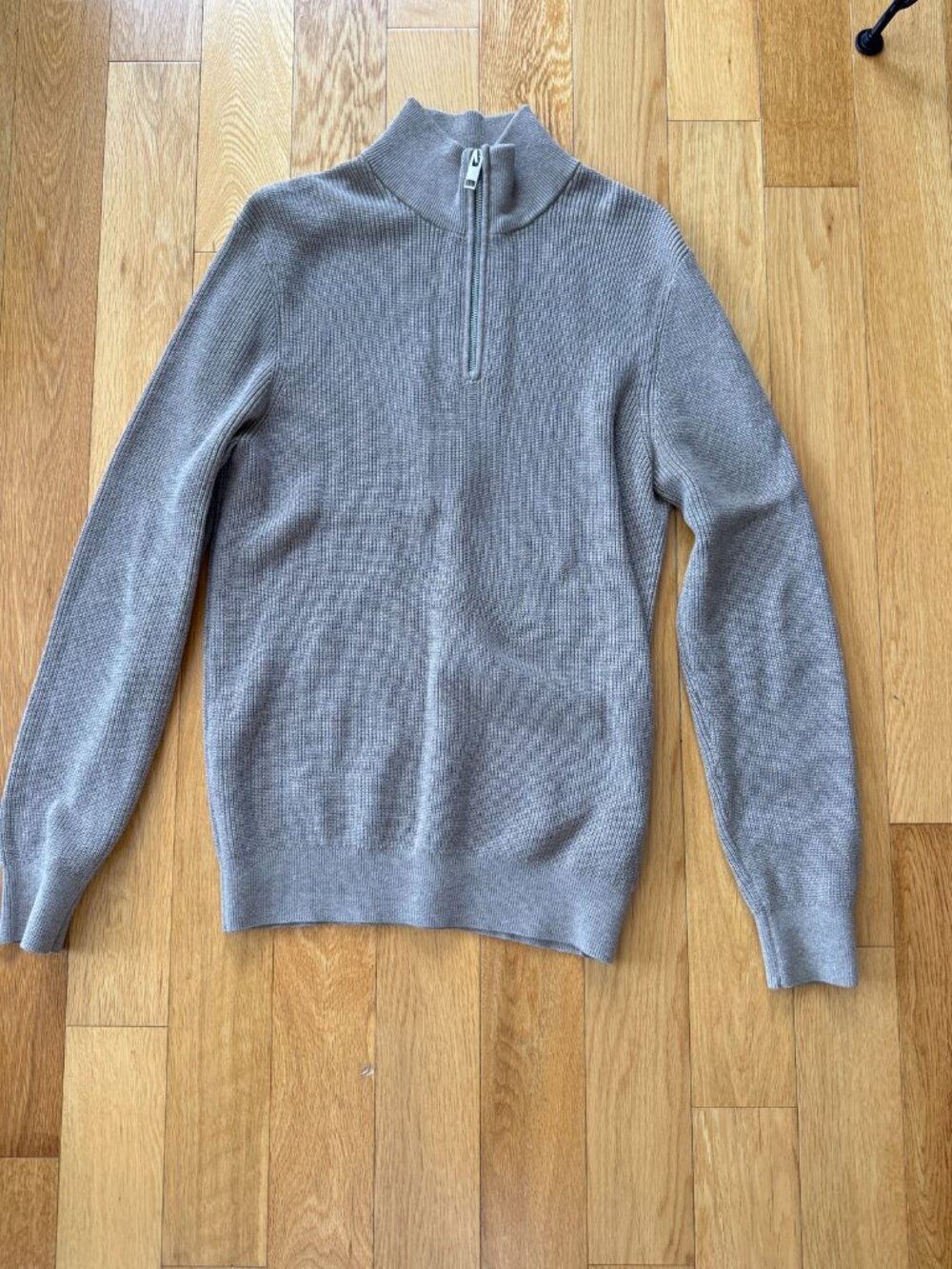 H&M grey zip-neck knit sweater